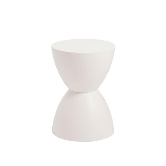 12" White Heavy Duty Plastic Hourglass Indoor Outdoor Side Table
