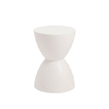 12" White Heavy Duty Plastic Hourglass Indoor Outdoor Side Table