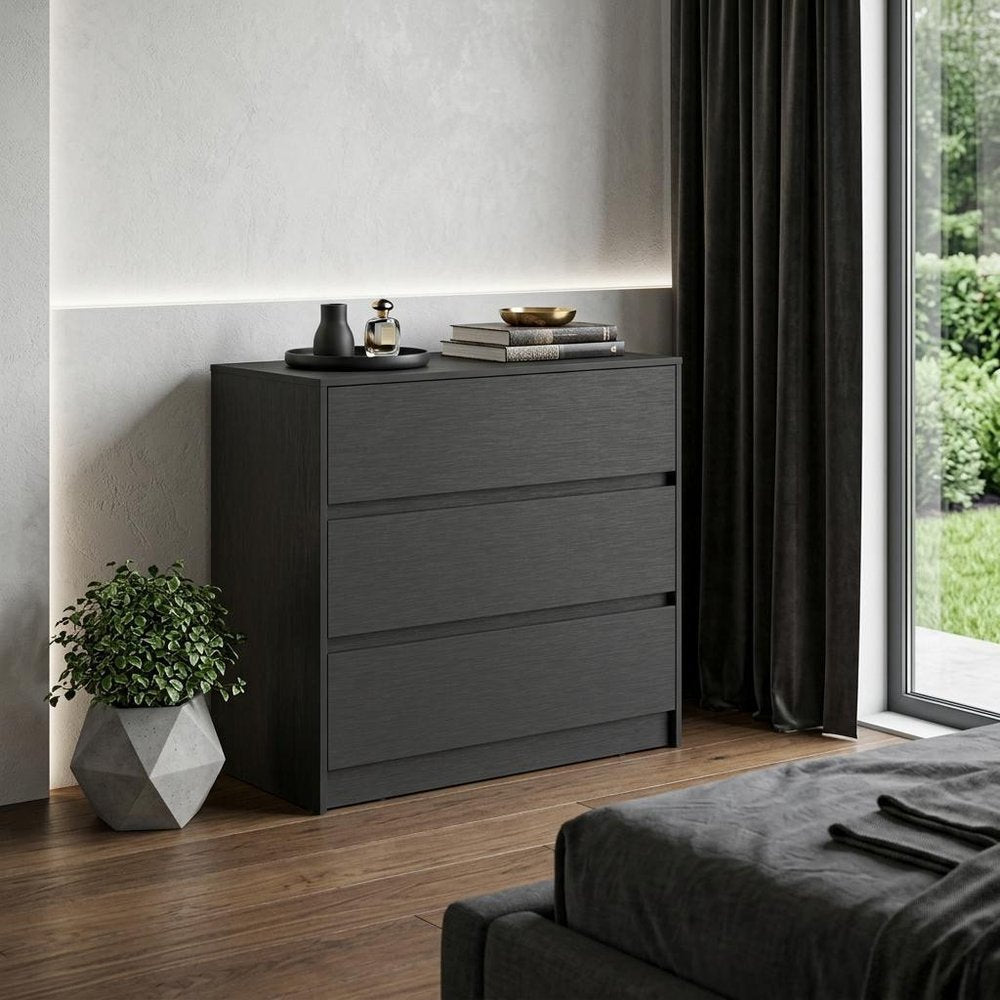 33" White Three Drawer Dresser