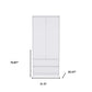 71" White Wood Two Door Two Drawer Combo Dresser