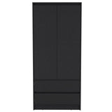 32" Black Two Drawer Combo Dresser