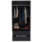 71" Black Wood Two Drawer Combo Dresser