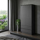 71" Black Wood Two Drawer Combo Dresser