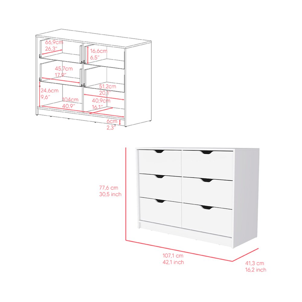 42" Black Four Drawer Dresser