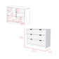 42" White Four Drawer Dresser