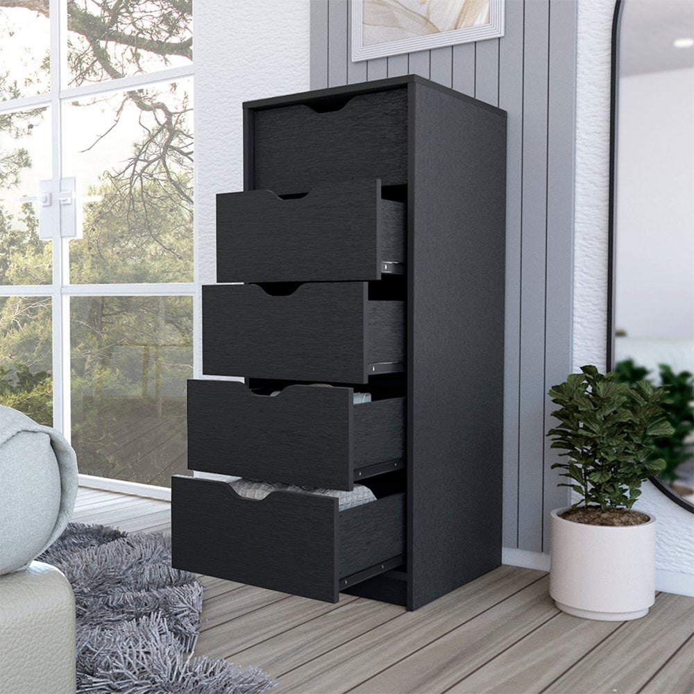 18" White Five Drawer Standard Chest
