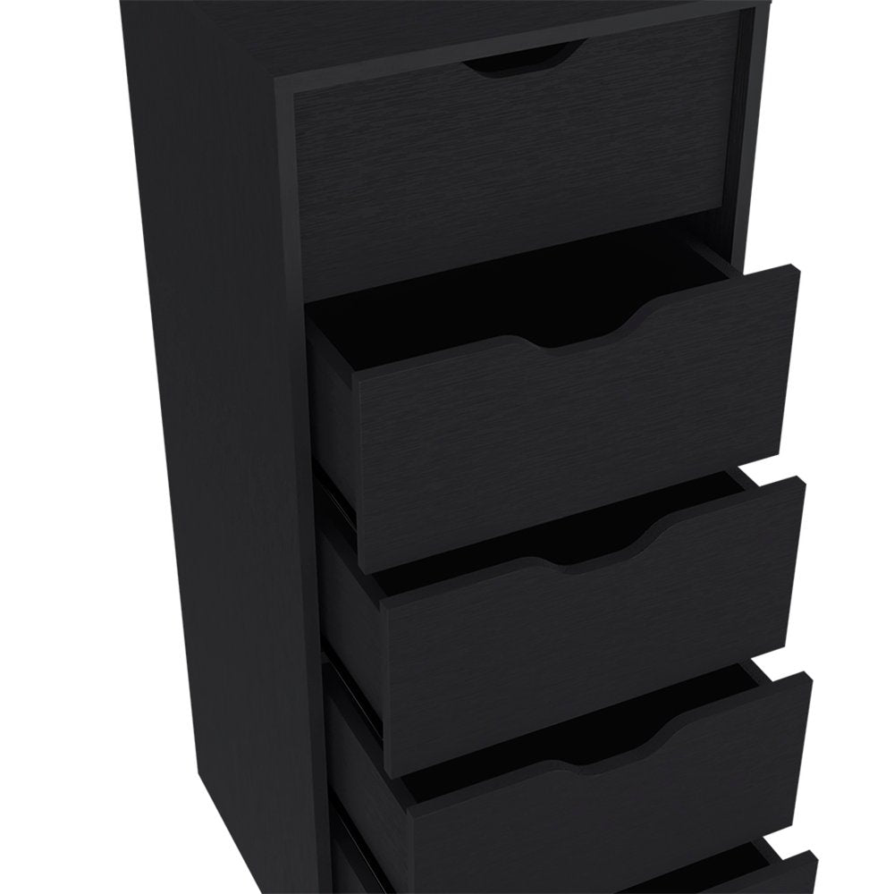 18" White Five Drawer Standard Chest