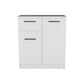 37" White Wood Accent Cabinet With Two Doors And One Drawer