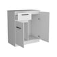 37" White Wood Accent Cabinet With Two Doors And One Drawer