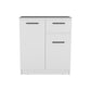 37" White Wood Accent Cabinet With Two Doors And One Drawer