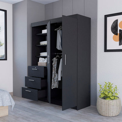 59" White Three Drawer Combo Dresser