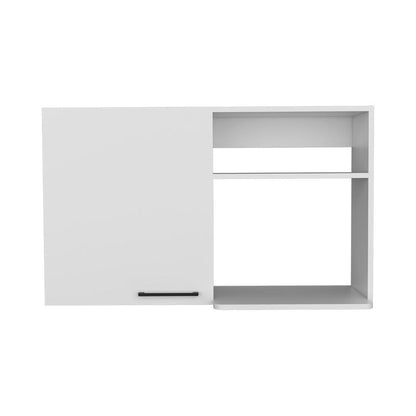 39" White Wood Wall Mounted Accent Cabinet With Single Door