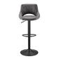 Set of Two 32" Black Faux Leather And Steel Swivel Low Back Adjustable Height Bar Chairs