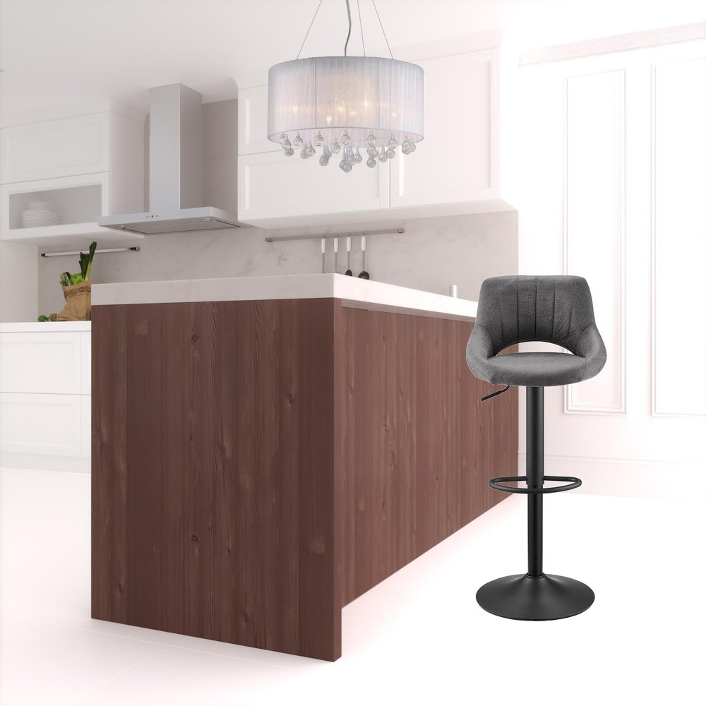 Set of Two 32" Black Faux Leather And Steel Swivel Low Back Adjustable Height Bar Chairs