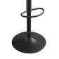 Set of Two 32" Black Faux Leather And Steel Swivel Low Back Adjustable Height Bar Chairs