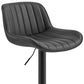 Set of Two 32" Black Faux Leather And Steel Swivel Low Back Adjustable Height Bar Chairs