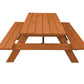94" Brown Solid Wood Outdoor Picnic Table