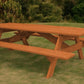 94" Brown Solid Wood Outdoor Picnic Table