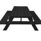 94" Charcoal Solid Wood Outdoor Picnic Table