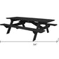 94" Charcoal Solid Wood Outdoor Picnic Table