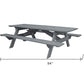 94" Gray Solid Wood Outdoor Picnic Table