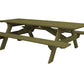 94" Green Solid Wood Outdoor Picnic Table