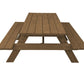94" Brown Solid Wood Outdoor Picnic Table