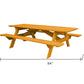 94" Natural Solid Wood Outdoor Picnic Table