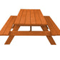 94" Red Solid Wood Outdoor Picnic Table