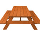 94" Red Solid Wood Outdoor Picnic Table