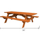 94" Red Solid Wood Outdoor Picnic Table