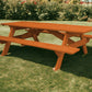 94" Red Solid Wood Outdoor Picnic Table