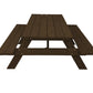 94" Dark Brown Solid Wood Outdoor Picnic Table