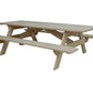94" Natural Solid Wood Outdoor Picnic Table