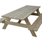 94" Natural Solid Wood Outdoor Picnic Table