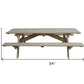 94" Natural Solid Wood Outdoor Picnic Table