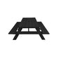 Black Solid Wood Dining Set with Two Benches With Umbrella Hole