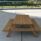 94" Brown Solid Wood Outdoor Picnic Table with Umbrella Hole