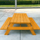 94" Natural Solid Wood Outdoor Picnic Table with Umbrella Hole