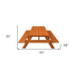 94" Brown Solid Wood Outdoor Picnic Table with Umbrella Hole