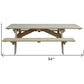 94" Natural Solid Wood Outdoor Picnic Table
