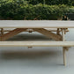 94" Natural Solid Wood Outdoor Picnic Table