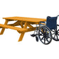 94" Natural Solid Wood Outdoor Picnic Table