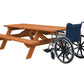 94" Brown Solid Wood Outdoor Picnic Table