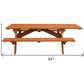 94" Brown Solid Wood Outdoor Picnic Table