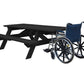 94" Charcoal Solid Wood Outdoor Picnic Table