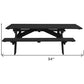 94" Charcoal Solid Wood Outdoor Picnic Table