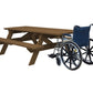 94" Brown Solid Wood Outdoor Picnic Table