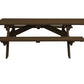 94" Dark Brown Solid Wood Outdoor Picnic Table