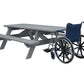 94" Gray Solid Wood Outdoor Picnic Table